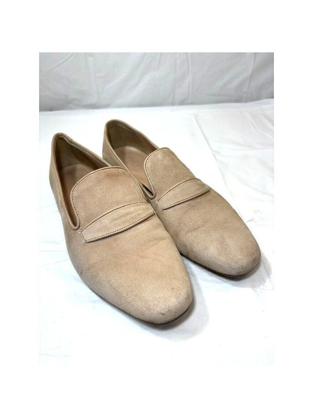 J Crew Georgie Suede Penny Loafers beige Size 8